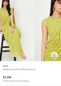 Max Embroidered Pre Stitched Saree Dress