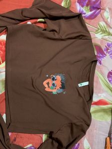 Brown Graphic Print Tee