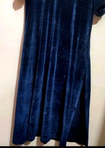 Sea🌊Blue Velvet Suit Salwar &amp; Dupatta For 42 Bust