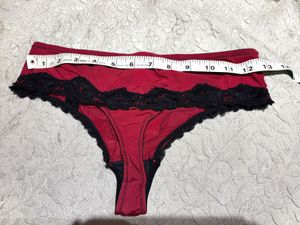 Red &amp; Black Lace Panty