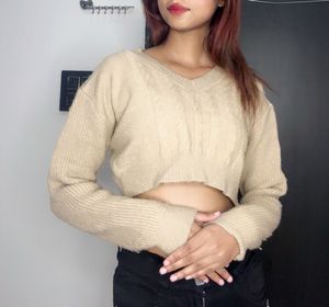 Cropped Knit Sweater