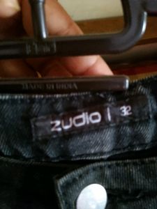 Charcoal Denim Wide Leg Jeans Zudio