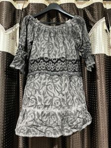 Gery Colour Pretty Fit And Flare Dress