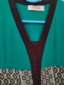 Libas Green &amp; Brown Kurta