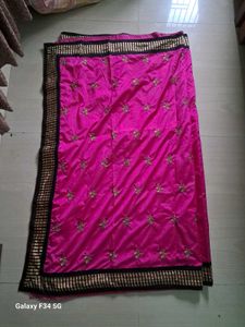 Pink Embroidered Saree