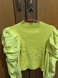 Chic Yellow Puff Sleeve Top