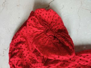 Cut Work And Puff Sleeve Top