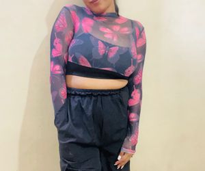 Butterfly Mesh Crop Top