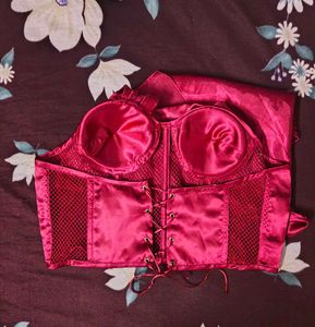 ❤️‍🔥Red Rhinestone Corset top❤️‍🔥