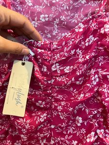Pink Floral Smocked Dress