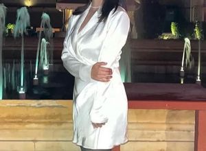 ZARA White Satin Blazer Dress – Size S