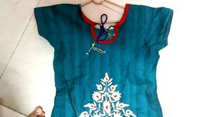 Pure Cotton Heavy Embroidery Work Kurti With Dupat