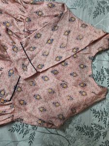 Floral Print Midi Dress with Tie