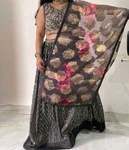 🔥 Designer Grey Lahenga 🔥