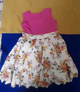 Floral pink frock (3-6yrs)