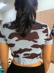 Fancy Sky Blue Crop Top