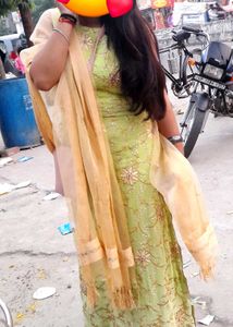 Lime Green Embroidered Dress