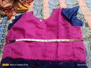 Girl&#39;s Pink &amp; Blue Embroidered Dress
