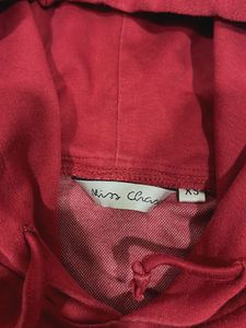Maroonish Red Cropped Hoodie
