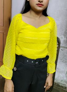 Funky Colorful  Yellow Top