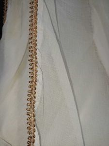 Yellow Embroidered🟡 &amp; White Lace🤍 Dupatta Set