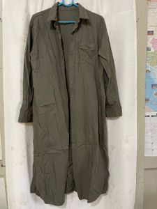 olive green shirt dress