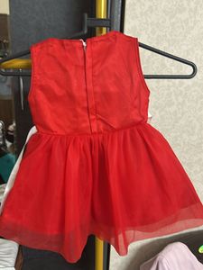 Red Soft Net Frock