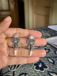 Elegant Silver Tone Dangle Earrings