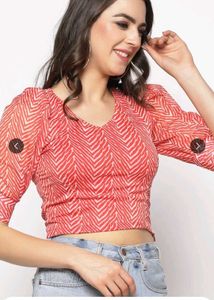 Sera Chic Patterned Crop Top