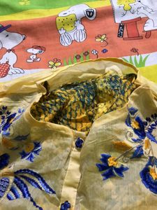 Yellow And Blue Kurtha