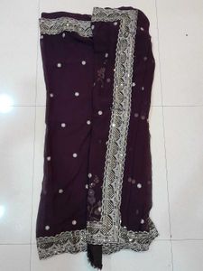 Purple Embellished Saree