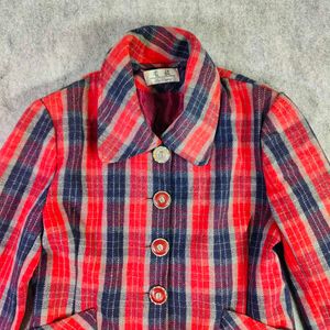 Korean Female Plaid Blazer - Bust 34