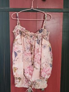 New Ajio Self Design Strap Top