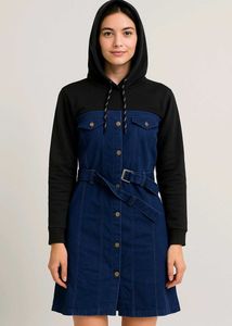 Denim Hoodie Dress
