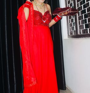 Beautiful red Gown Perfect For Karwachauth