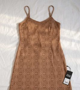 With Tag Brown Slip Dress
