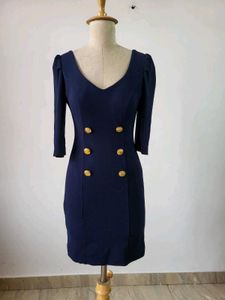 Navy Midi Dress - Elegant &amp; Chic