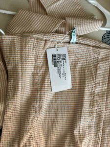 Beige Striped Tube Top