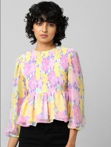 Floral Print Peplum Top