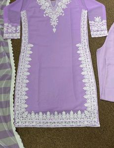 New LEVENDER THREAD WORK PAKISTANI SUIT STITCHED