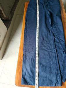 Blue Stylish Cotton Casual Bellbottom