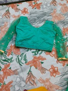 Green Embellished Blouse lehnga with Ruptta