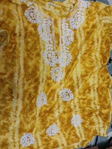 Embroidered Yellow Kurta
