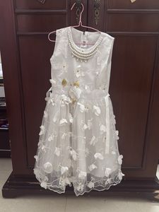 Girls' White Floral Dress