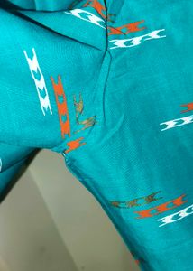 Zara Teal Patterned Pants