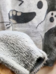 imported Retro cartoon bear fluffy knitwear sweate