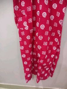 pure cotton pink  Printed Nighty