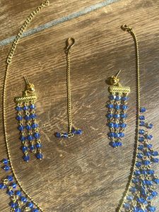 Blue Beaded Jewelry Set