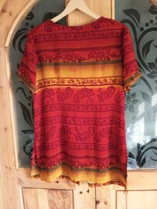 Stylish Red Patterned Top