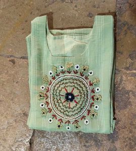 Embroidered Green Kurta